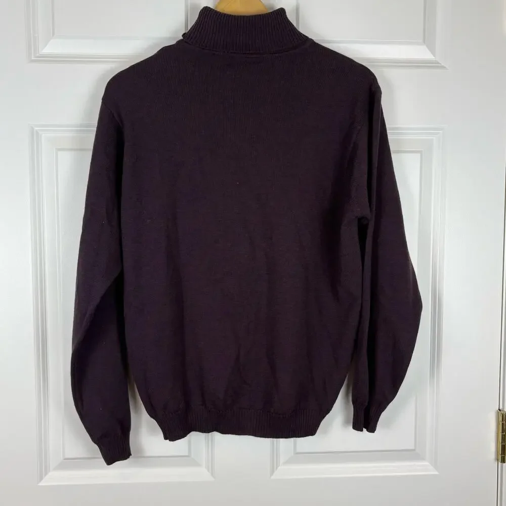 Brandini Turtleneck Wool Sweater Purple Cozy Winter Chic Women's Size Medium